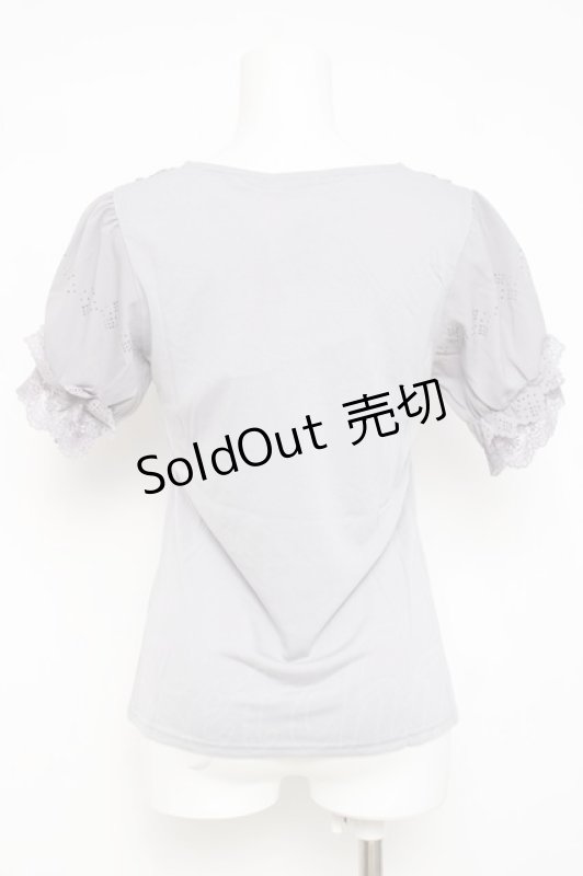 画像2: axes femme / 胸元ビジュー袖レースプルオーバー M グレー Y-26-04-21-062-AX-TO-SZ-ZY (2)