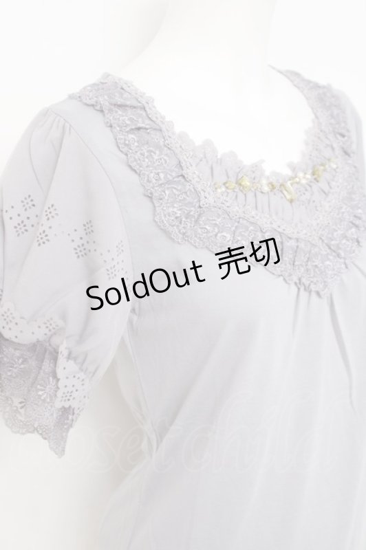 画像3: axes femme / 胸元ビジュー袖レースプルオーバー M グレー Y-26-04-21-062-AX-TO-SZ-ZY (3)