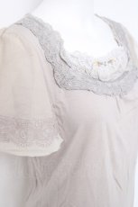 画像3: axes femme / フレア袖チュールインナープルオーバー M グレー Y-26-04-21-063-AX-TO-SZ-ZS (3)