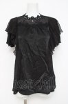 画像1: axes femme / レースラッフルテレコトップス  黒 Y-26-04-21-067-AX-TO-SZ-ZY (1)