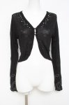 画像1: axes femme / パール×ビジュー付きボレロ  黒 Y-26-04-21-068-AX-TO-SZ-ZY (1)