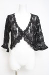 画像1: axes femme / 鈎針フリル総レースボレロ M 黒 Y-26-04-21-069-AX-TO-SZ-ZY (1)