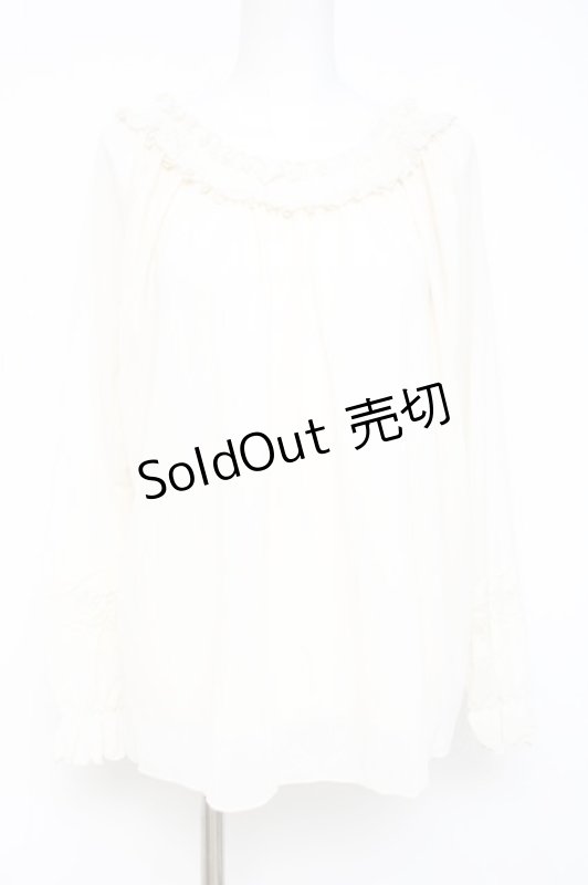 画像1: axes femme / 後ろリボンレース切り替えトップス  生成り Y-26-04-21-079-AX-TO-SZ-ZY (1)