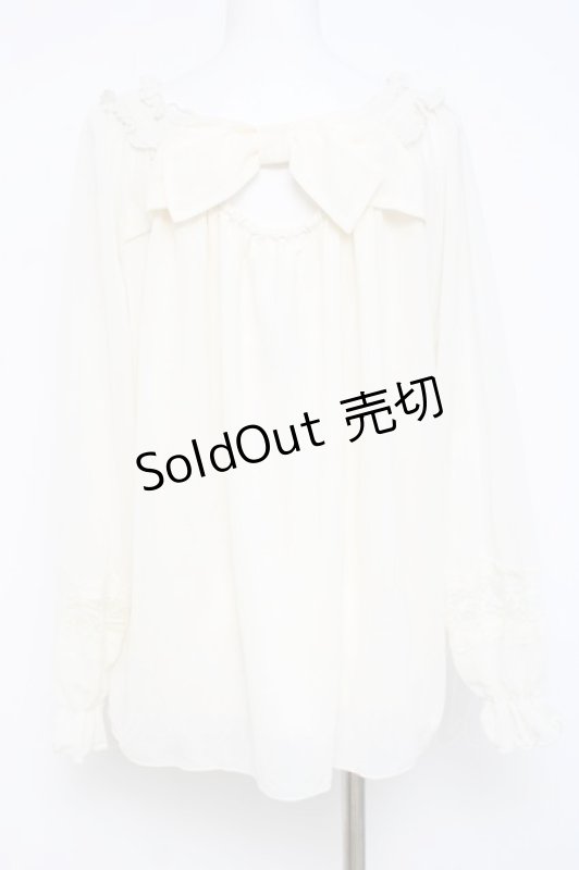 画像2: axes femme / 後ろリボンレース切り替えトップス  生成り Y-26-04-21-079-AX-TO-SZ-ZY (2)