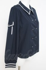 画像2: axes femme / ダブルボタンブラウス  紺 Y-26-04-21-084-AX-BL-SZ-ZY (2)