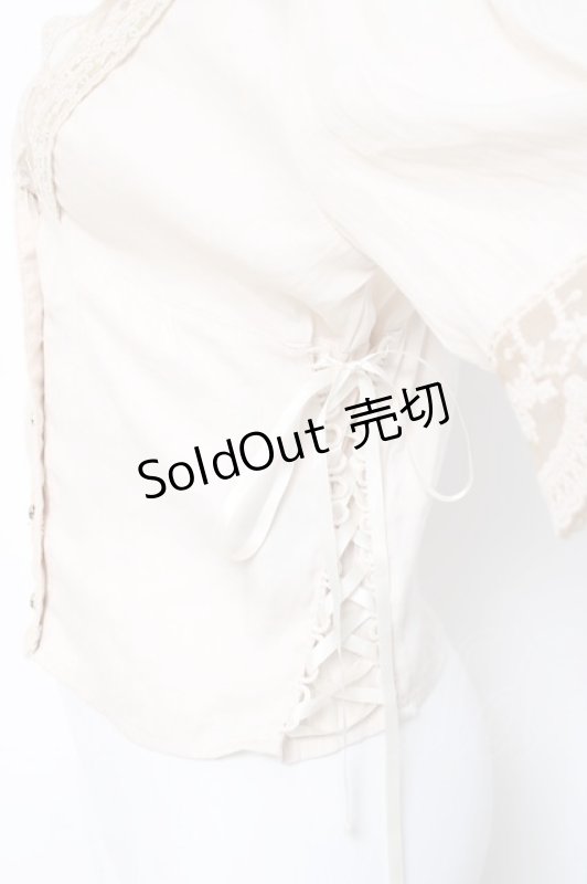 画像3: axes femme / ヴィンテージ風サテンブラウス  生成り Y-26-04-21-086-AX-BL-SZ-ZY (3)