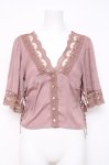 画像1: axes femme / ヴィンテージ風サテンブラウス  ピンク Y-26-04-21-087-AX-BL-SZ-ZY (1)