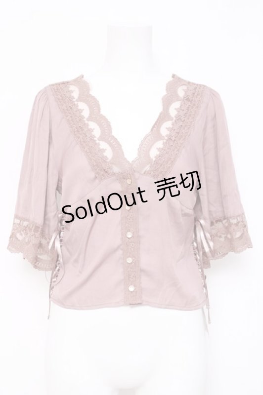 画像1: axes femme / ヴィンテージ風サテンブラウス  ピンク Y-26-04-21-087-AX-BL-SZ-ZY (1)