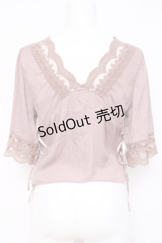 画像2: axes femme / ヴィンテージ風サテンブラウス  ピンク Y-26-04-21-087-AX-BL-SZ-ZY (2)