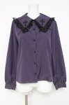 画像1: NIBBLE POISON / クロス刺繍ビッグ襟ブラウス  パープル Y-26-04-21-091-PU-BL-SZ-ZY (1)