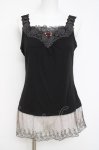 画像1: axes femme / 花柄チュールレース使いタンク M 黒 Y-26-04-21-012-AX-TO-SZ-ZY (1)