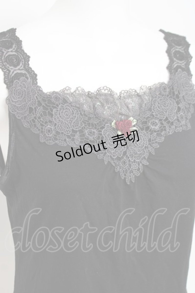 画像3: axes femme / 花柄チュールレース使いタンク M 黒 Y-26-04-21-012-AX-TO-SZ-ZS (3)