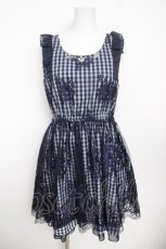 画像1: axes femme / 総レースノースリワンピース M 紺 Y-26-04-21-130-AX-OP-SZ-ZS (1)