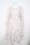 画像1: axes femme / 桜柄ティアードワンピース M オフ Y-26-04-21-145-AX-OP-SZ-ZY (1)