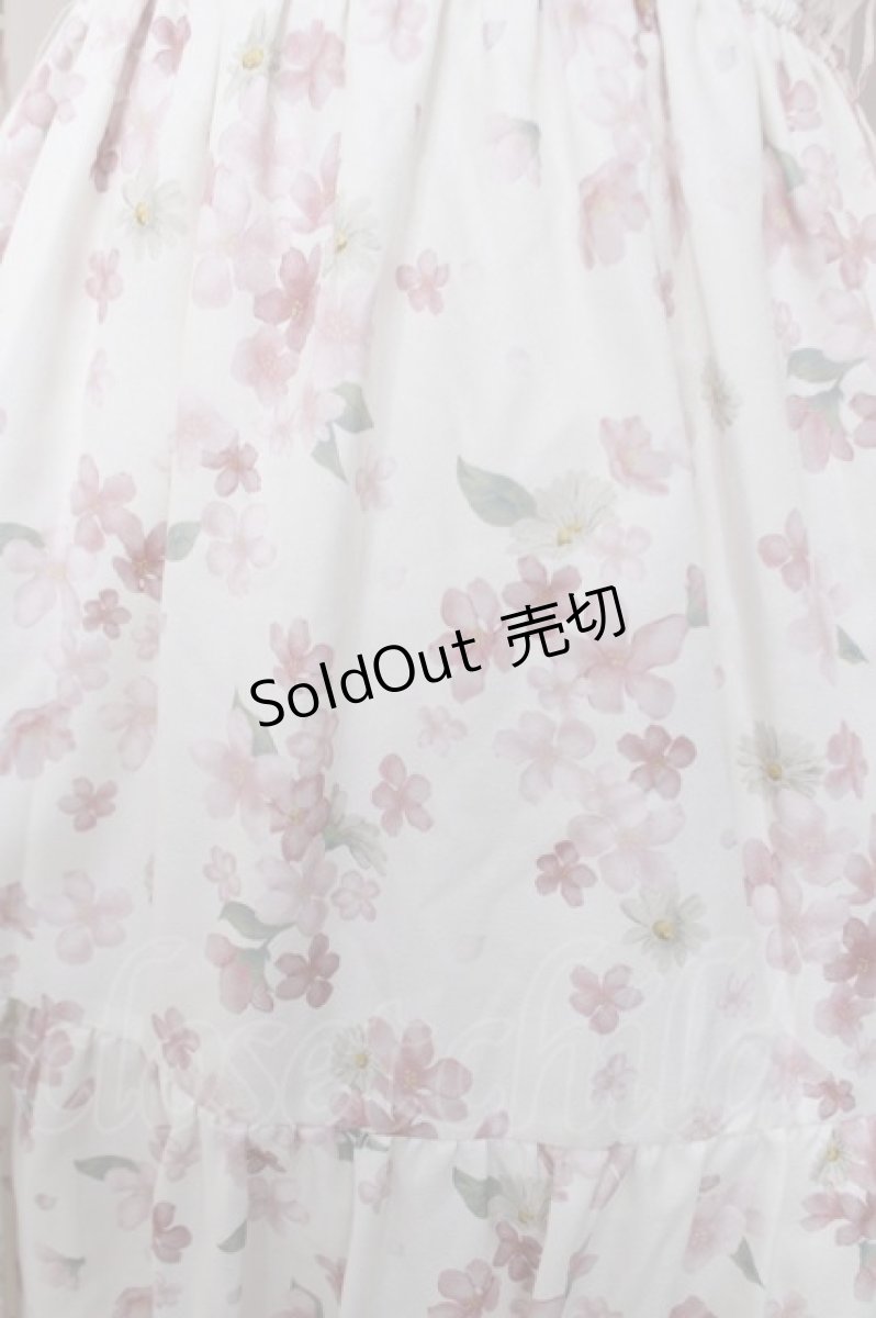 画像3: axes femme / 桜柄ティアードワンピース M オフ Y-26-04-21-145-AX-OP-SZ-ZY (3)