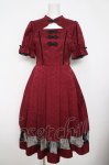 画像1: axes femme kawaii / チャイナ釦ジャガードワンピ M ワイン Y-26-04-21-149-AX-OP-SZ-ZY (1)