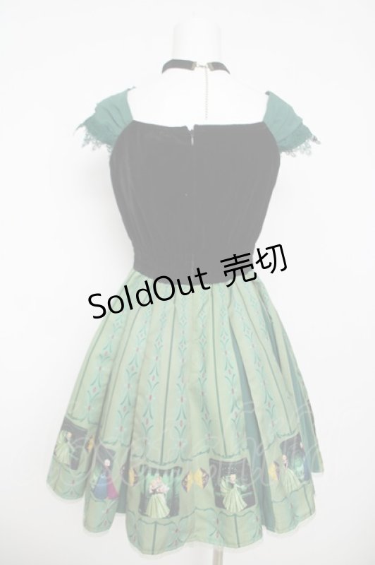 画像2: Secret Honey / チョーカー付戴冠式ワンピース(アナと雪の女王ver)  グリーン Y-26-04-21-156-CA-OP-SZ-ZY (2)