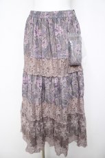 画像1: axes femme / ペイズリー×花柄ロングスカート  淡ピンク Y-26-04-21-162-AX-SK-SZ-ZS (1)