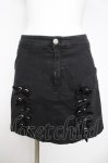 画像1: LISTEN FLAVOR / 編み上げスカート  黒 Y-26-04-21-163-PU-SK-SZ-ZY (1)