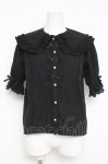 画像1: axes femme kawaii / 半袖丸襟コットンブラウス M 黒 Y-26-04-21-017-AX-BL-SZ-ZY (1)