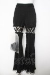 画像1: AVENCHUMU / Open lace up lace flare pants  黒 Y-26-04-21-181-LO-PA-SZ-ZY (1)