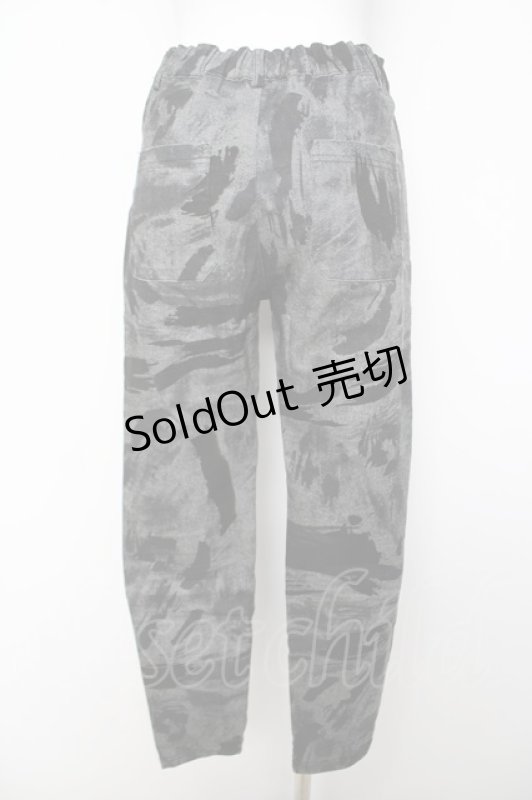 画像2: NieR Clothing / ペイントパンツ F グレー/黒 Y-26-04-21-186-PU-PA-SZ-ZY (2)