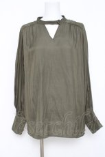 画像1: axes femme / 袖レースアップブラウス M グリーン Y-26-04-21-022-AX-TO-SZ-ZS (1)
