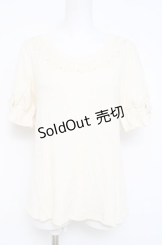 画像1: axes femme / 袖デザイン半袖プルオーバー M 生成り Y-26-04-21-025-AX-TO-SZ-ZY (1)