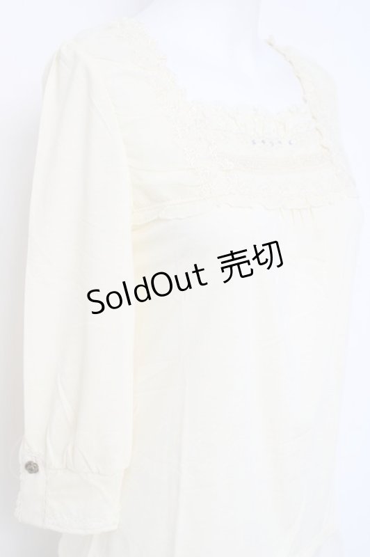 画像3: axes femme / レーシー七分丈インナープルオーバー M キナリ Y-26-04-21-029-AX-TO-SZ-ZY (3)