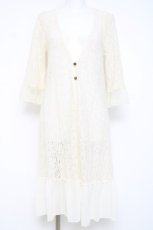 画像1: axes femme / 5部袖レースロングカーディガン M 生成り Y-26-04-21-031-AX-TO-SZ-ZS (1)