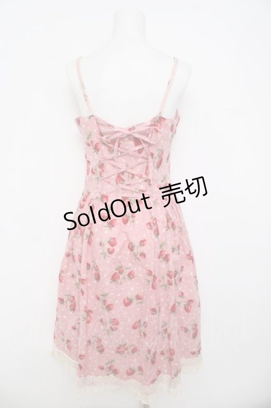 画像2: Jane Marple / ポルカドットストロベリーキャミワンピース M ピンク Y-26-04-22-097-JM-OP-SZ-ZY (2)
