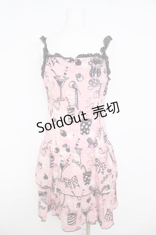 画像2: Emily Temple cute / リボン×パフェキャミワンピース  ピンク Y-26-04-22-098-ET-OP-SZ-ZY (2)