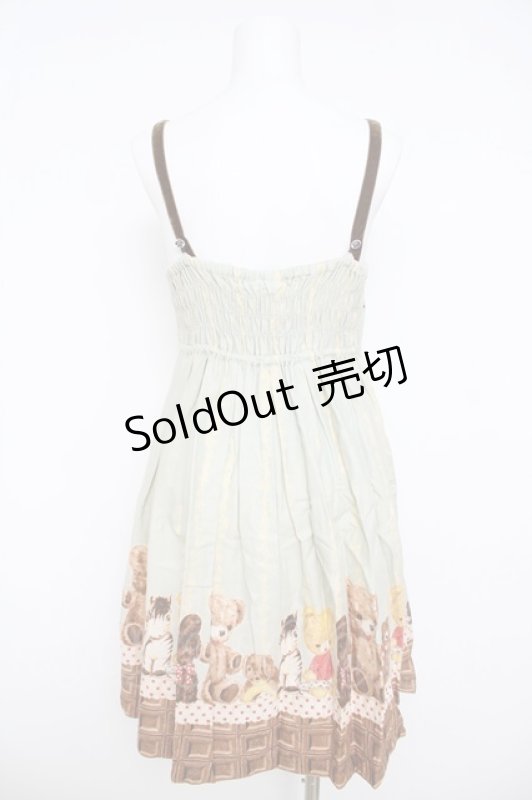 画像2: Emily Temple cute / チョコ&ぬいぐるみノースリーブワンピース  サックス Y-26-04-22-099-ET-OP-SZ-ZY (2)