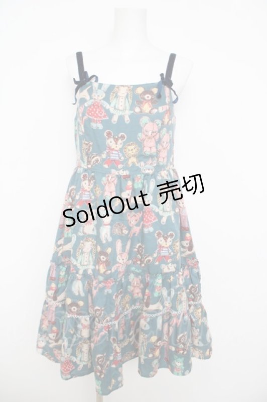 画像1: Emily Temple cute / ぬいぐるみジャンパースカート  ブルー Y-26-04-22-100-ET-OP-SZ-ZY (1)