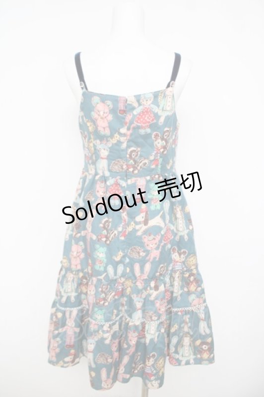 画像2: Emily Temple cute / ぬいぐるみジャンパースカート  ブルー Y-26-04-22-100-ET-OP-SZ-ZY (2)