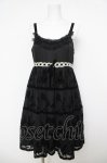 画像1: Emily Temple cute / ワンダーランドフロッキーノースリーブワンピース  黒 Y-26-04-22-101-ET-OP-SZ-ZY (1)