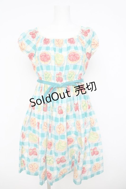 画像1: Emily Temple cute / ギンガムタルトワンピース  ブルー Y-26-04-22-105-ET-OP-SZ-ZY (1)