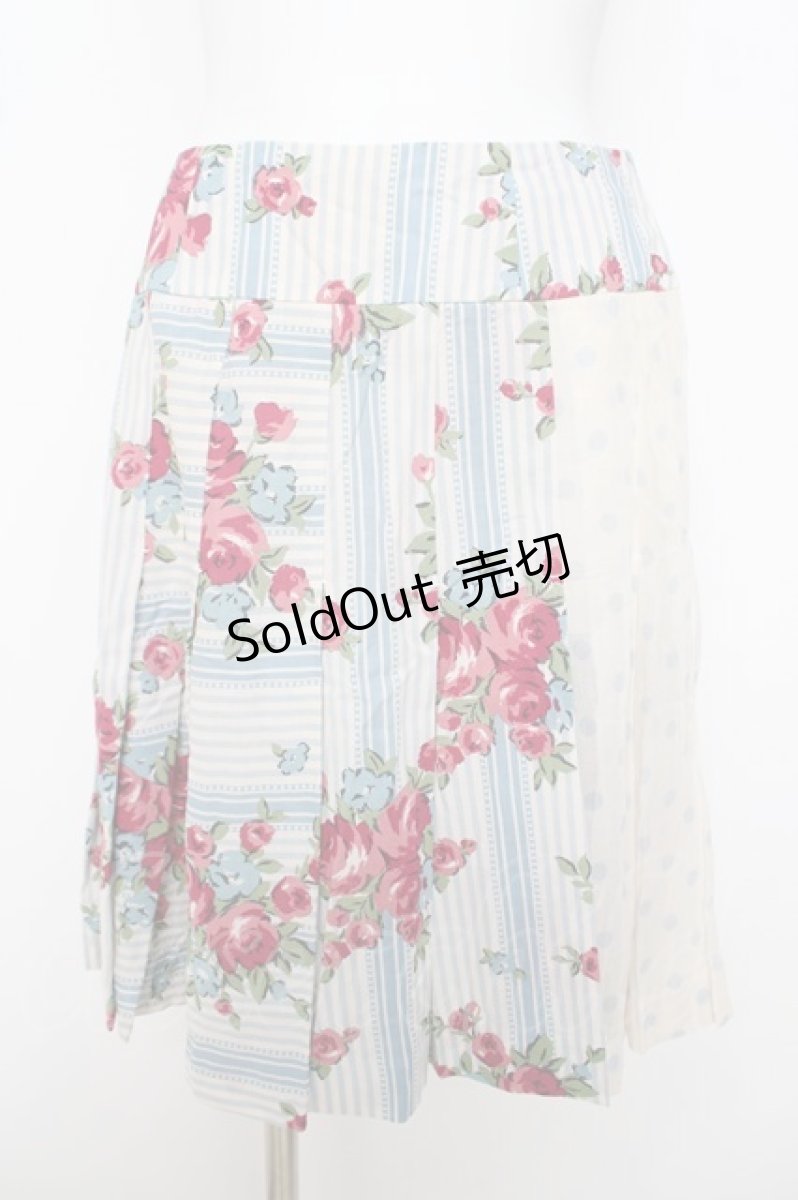 画像1: Jane Marple / ウォールペーパースカート M サックス Y-26-04-22-114-JM-SK-SZ-ZY (1)