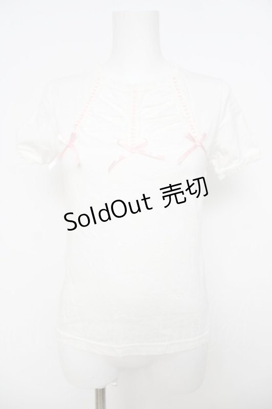 画像1: Emily Temple cute / リボン通しカットソー M 白 Y-26-04-22-056-ET-TO-SZ-ZY (1)