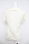 画像2: Emily Temple cute / ドットチュール切り替え襟付きカットソー M オフホワイト Y-26-04-22-057-ET-TO-SZ-ZY (2)