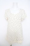 画像1: franche lippee black / ドット柄ロングカットソー M アイボリー Y-26-04-22-059-LO-OP-SZ-ZY (1)