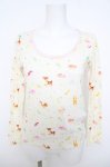 画像1: Franche Lippee / アニマル柄長袖プルオーバー M 生成り Y-26-04-22-070-LO-TO-SZ-ZY (1)
