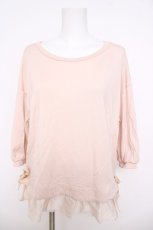 画像1: franche lippee black / 裾フリルリボントップス M ピンク Y-26-04-22-072-LO-TO-SZ-ZY (1)