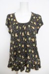 画像1: franche lippee black / こいぬ柄フリルトップス M 黒 Y-26-04-22-073-LO-TO-SZ-ZY (1)