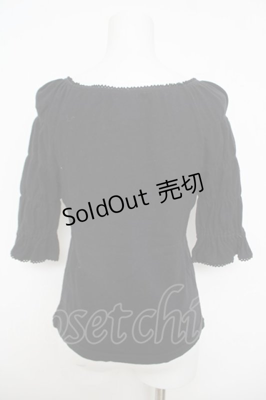 画像2: Emily Temple cute / アリスプリントシャーリングカットソー M 黒 Y-26-04-22-074-ET-TO-SZ-ZY (2)