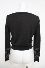 画像2: Emily Temple cute / ハートロゴ刺繍ラメニットカーディガン  黒 Y-26-04-22-079-ET-TO-SZ-ZY (2)
