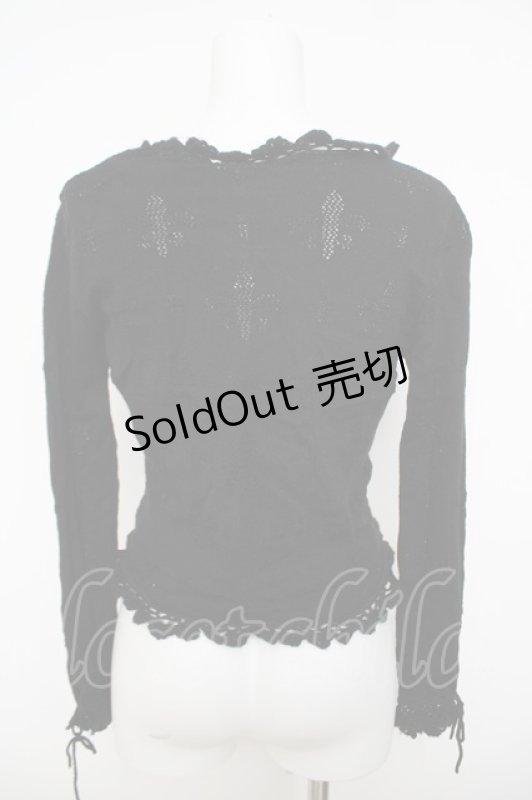 画像2: Emily Temple cute / 百合紋章ニットカーディガン M 黒 Y-26-04-22-080-ET-TO-SZ-ZY (2)