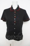 画像1: Jane Marple / いちごビーズ半袖ブラウス M 黒 Y-26-04-22-088-JM-BL-SZ-ZY (1)