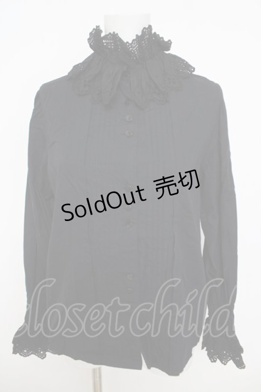 画像1: Emily Temple cute / スカラップレースブラウス  黒 Y-26-04-22-089-ET-BL-SZ-ZY (1)