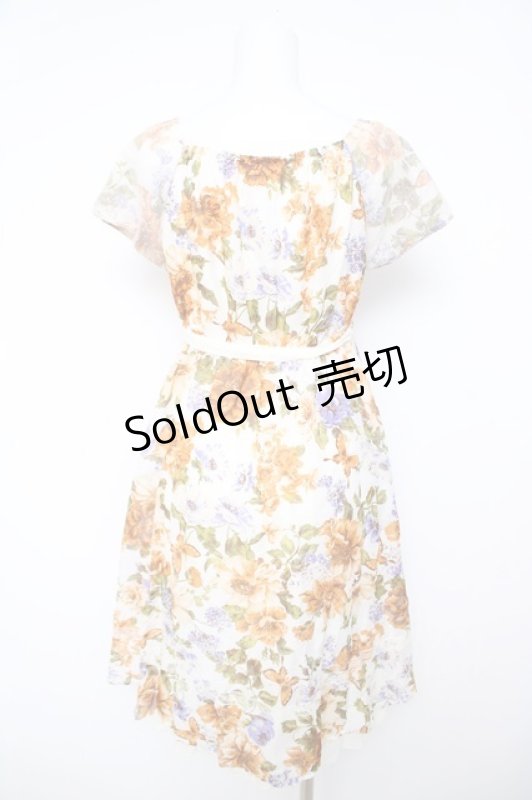 画像2: axes femme / 大花柄ミディワンピース  生成り Y-26-04-23-066-AX-OP-SZ-ZY (2)
